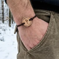 Bracelet en bois Vikings Wunjo - Amitié, réussite et paix intérieur