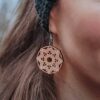 Elaïa Swiss wooden earrings with mandala pattern
