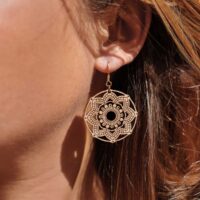 Orecchini in legno mandala Elaïa