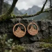 Boucles d'oreilles en bois suisse au design du cervin