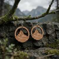 Matterhorn wooden earrings