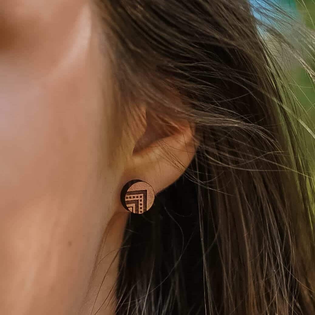 Indyana ethnic wooden ear studs