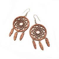 Boucles d'oreilles en bois Attrape rêves