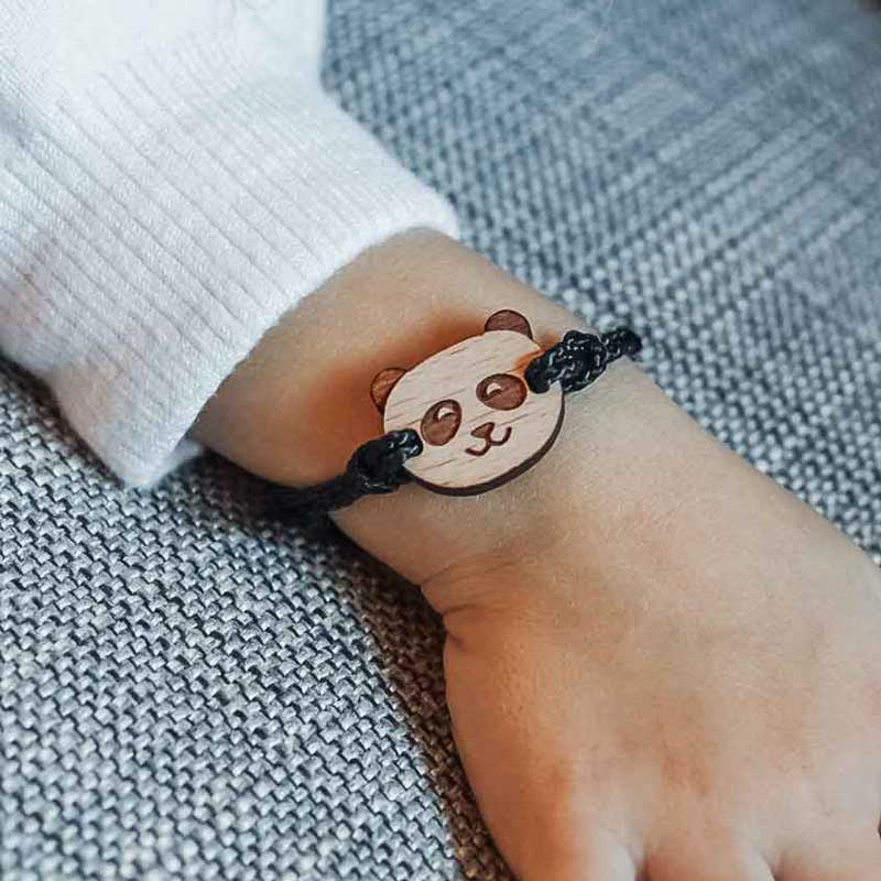 Bracelet en bois pour enfant panda Pady