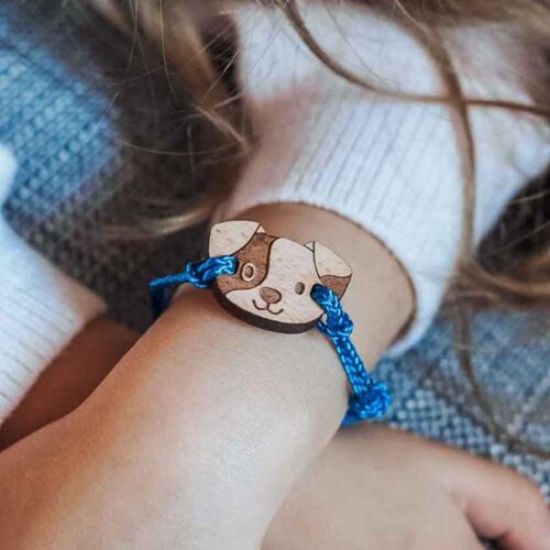 Wooden bracelet for child dog Pluto