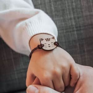 Wooden bracelet for children cat Tom