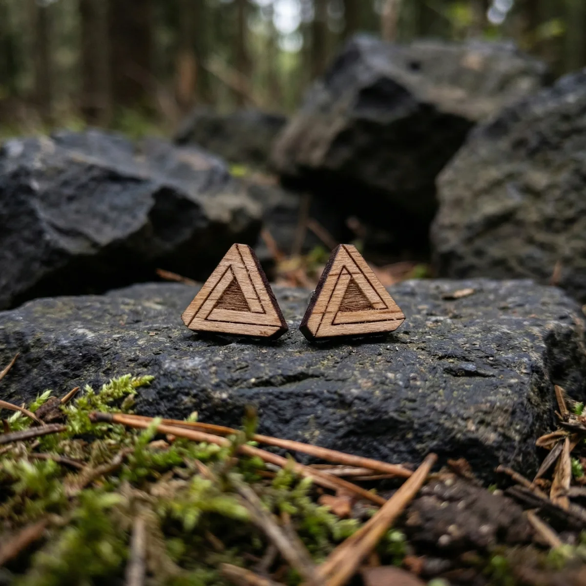 Penrosa Ohrstecker aus Holz