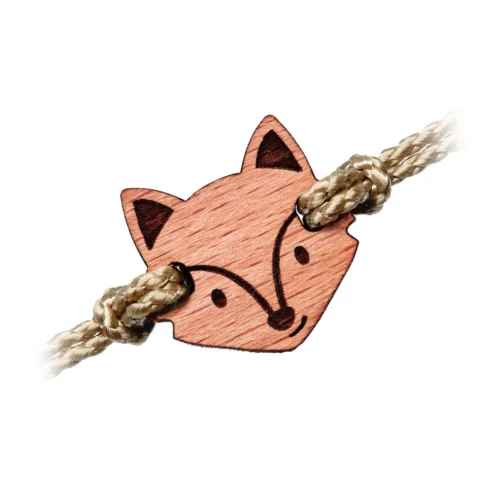 Bracelet en bois pour enfant renard