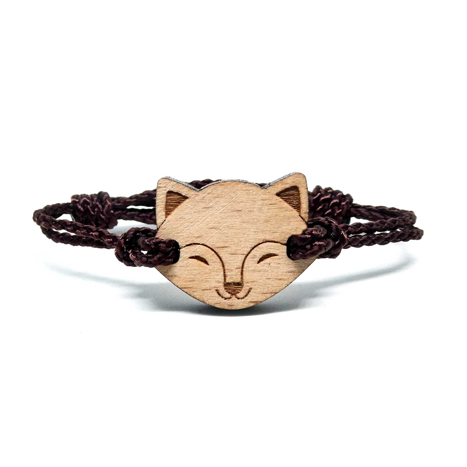 Bracelet en bois pour enfant renard