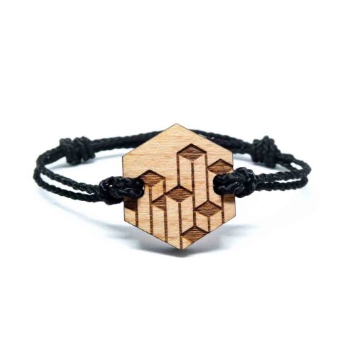 Bracelet en bois geometrique steyrs