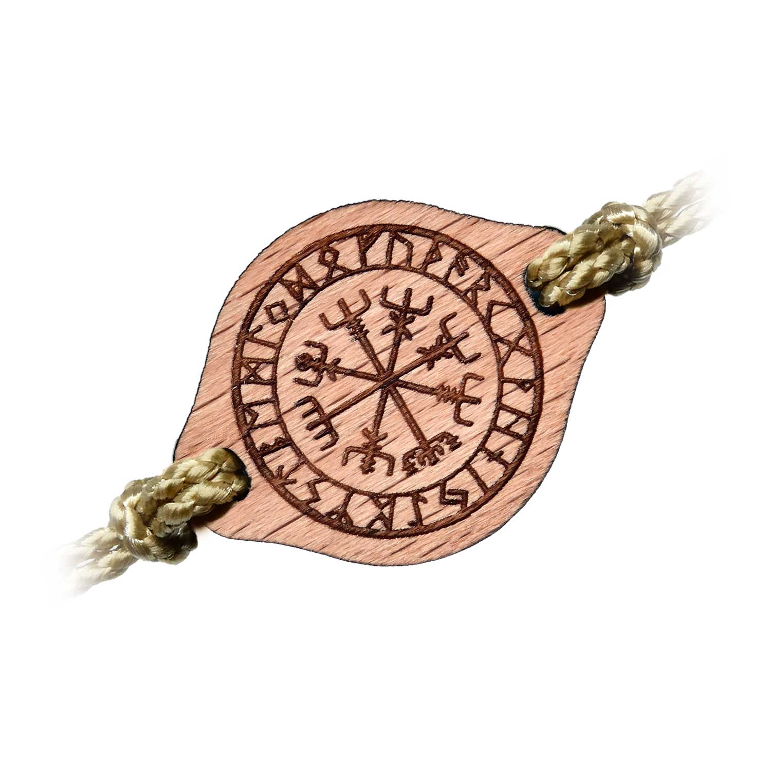Bracelet en bois viking Vegvisir