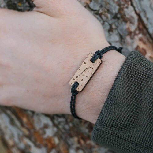 Aries zodiac sign wooden bracelet