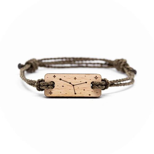 Cancer zodiac sign wooden bracelet