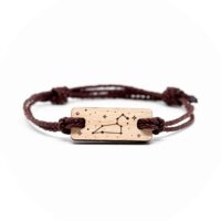 Wooden bracelet with the astrological sign of Leo