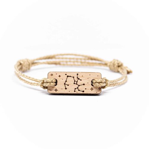 Sagittarius zodiac sign wooden bracelet