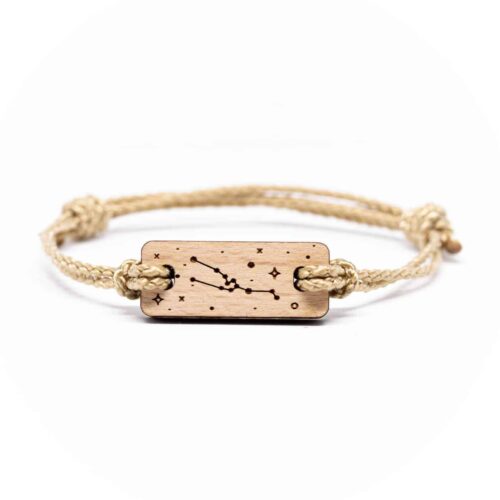 Taurus zodiac sign wooden bracelet