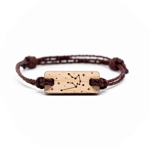 Bracelet en bois signe astrologique verseau