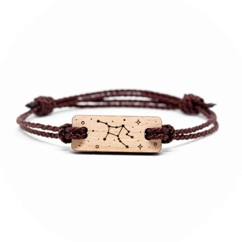 Bracelet en bois signe astrologique vierge