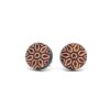 Wooden ear studs inspired by the Dalia flower