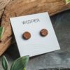 Wooden ear studs inspired by the Dalia flower