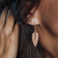 Orecchini in legno Foglia