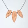 Foglia Holzhalskette mit Silberkette