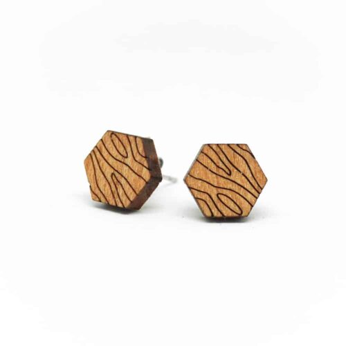 Swiss wood stud earrings Wood
