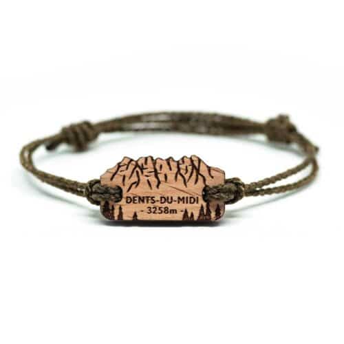 Dents-du-Midi Swiss peaks wooden bracelet
