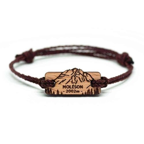 Bracelet en bois sommets suisse moléson brun