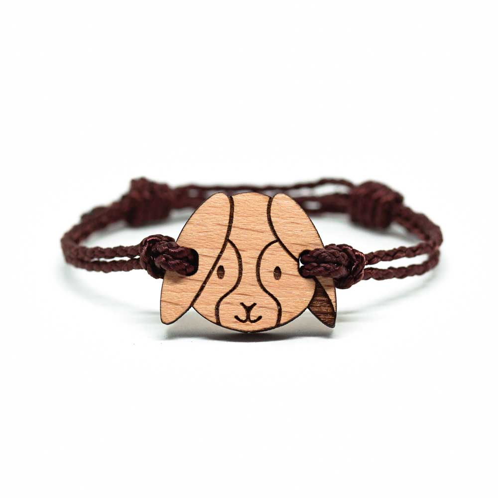 Bracelet en bois pour enfant lapin