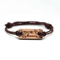 Bracelet en bois spécial fête des mères personnalisable rectangulaire