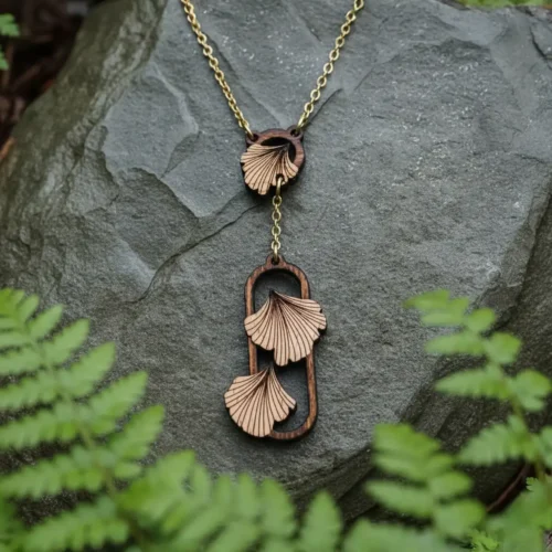 Ginkgo wood necklace