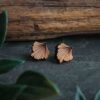 Clous d'oreilles en bois Ginkgo