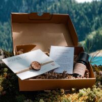 Wooden jewelry box with organic bergamot essential oil - Happy day