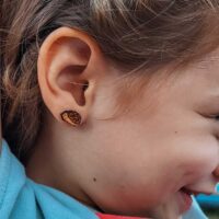 Clous d'oreilles en bois suisse au design d'hérisson