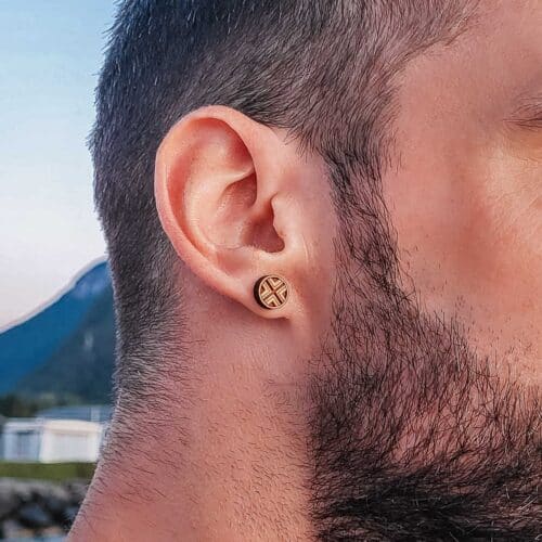 Clous d'oreilles en bois Kryss au design géométrique