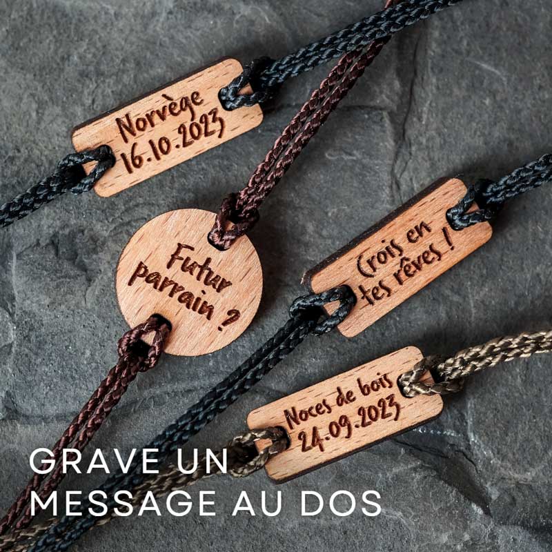 Bracelet chaîne avec message - Personnalisable - Léonie & France