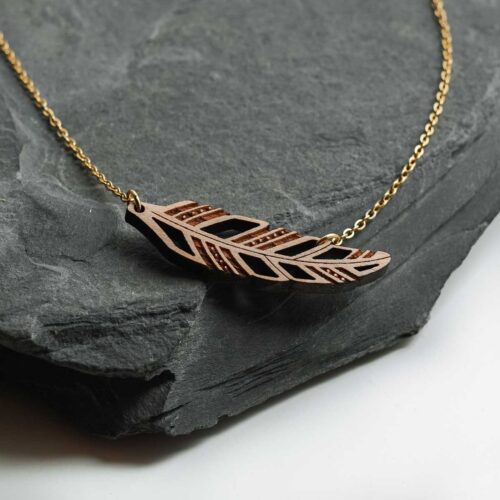 Raw piuma wood necklace - 1 Raw Piuma feather wood necklace