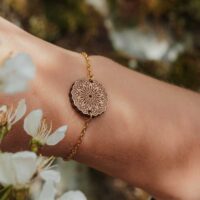 Bracelet en bois Ilona en bois suisse et chainette acier inoxydable