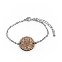 Bracelet en bois ilona en bois suisse et chainette acier inoxydable