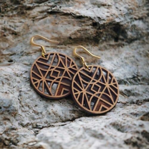 Alaïa ethnic wooden earrings