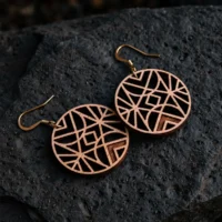 Alaïa ethnische Holzohrringe