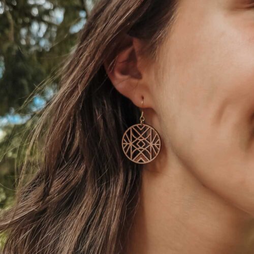 Boucles d'oreilles en bois ethnique Alaïa