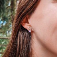 Orecchini a bottone in legno Orizon