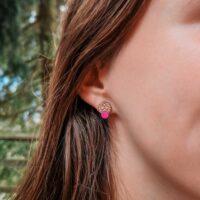 Orecchini a bottone in legno Orizon