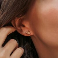 watermelon-shaped wooden stud earrings - 2 Watermelon Wooden Stud Earrings