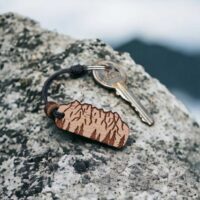 Wooden keychain Dents du Midi