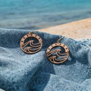 orecchini a forma di onda di legno Orecchini in legno Vag