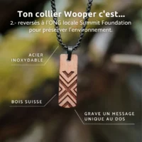 Kryss Swiss wooden necklace for men