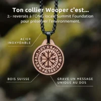 Collana svizzera in legno per uomo Vegvisir